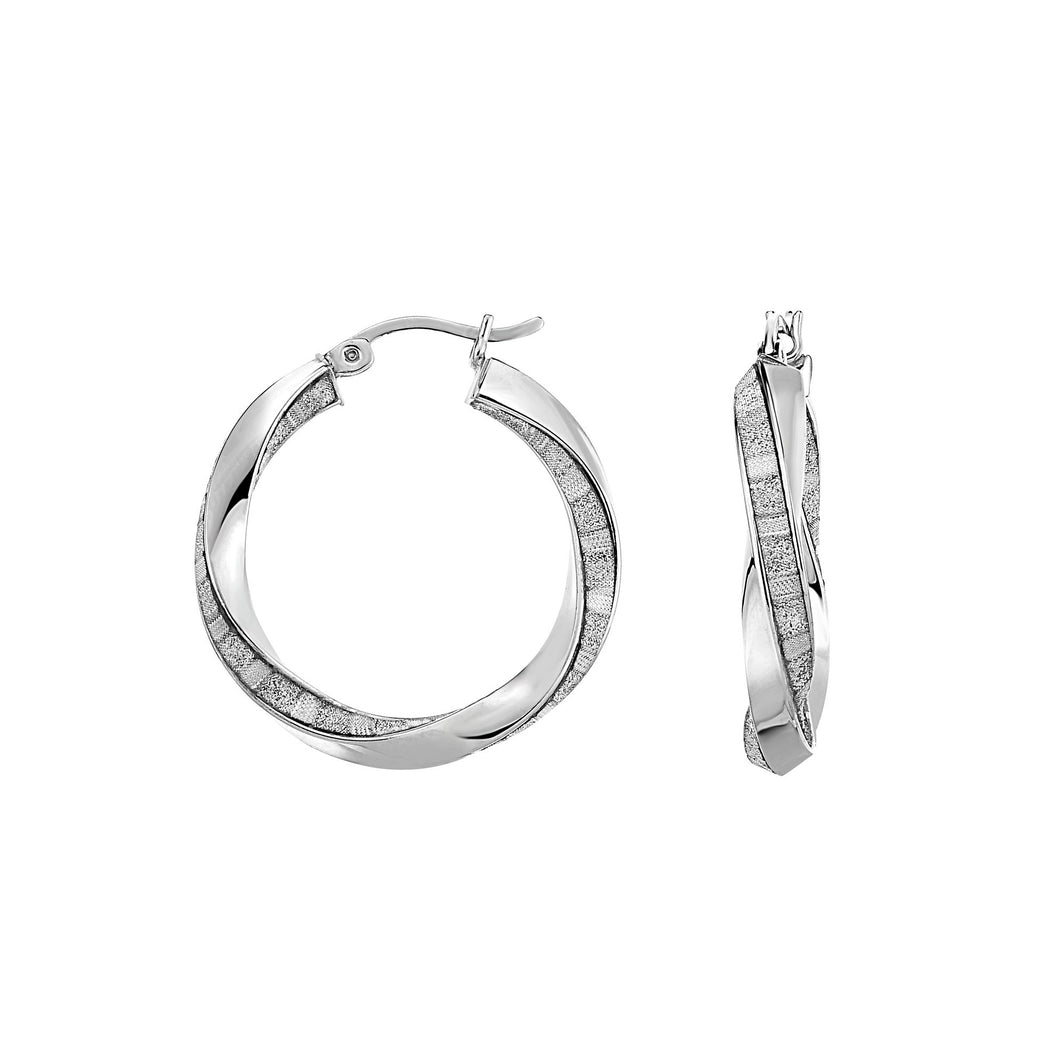 Silver Twist Glitter Earring