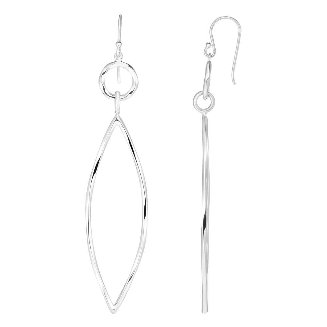 Silver Circle & Marquise Earring