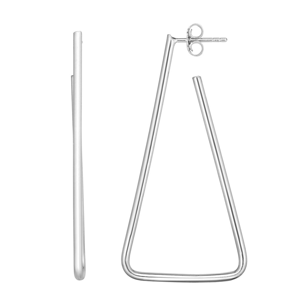 Silver Triangle C Hoop Earring