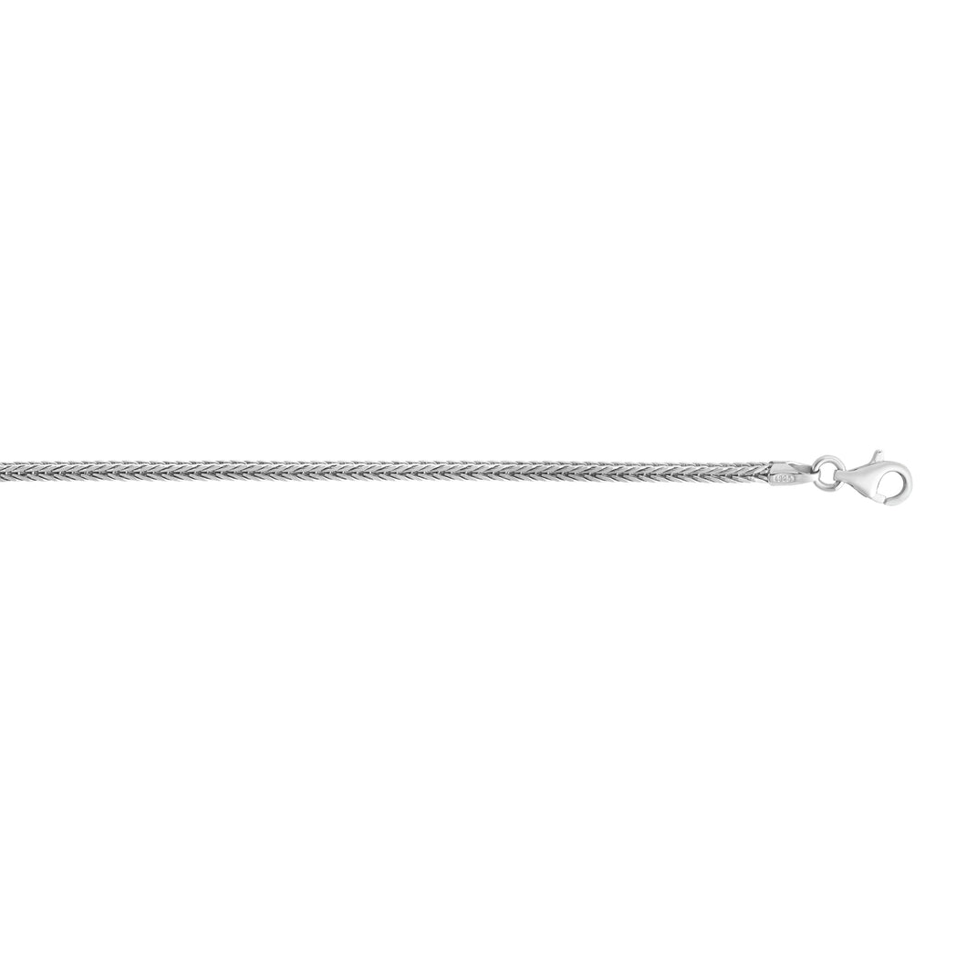 Silver 2.5mm Diamond Cut Foxtail Chain