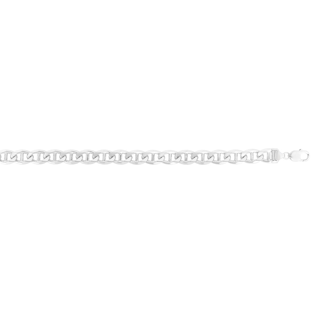 Silver 10mm Concave Mariner Chain