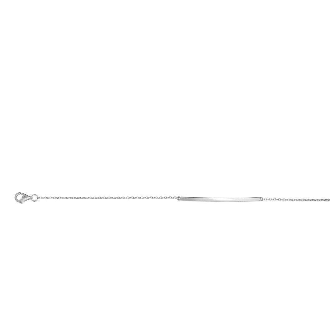Silver Thin Long Bar Bracelet