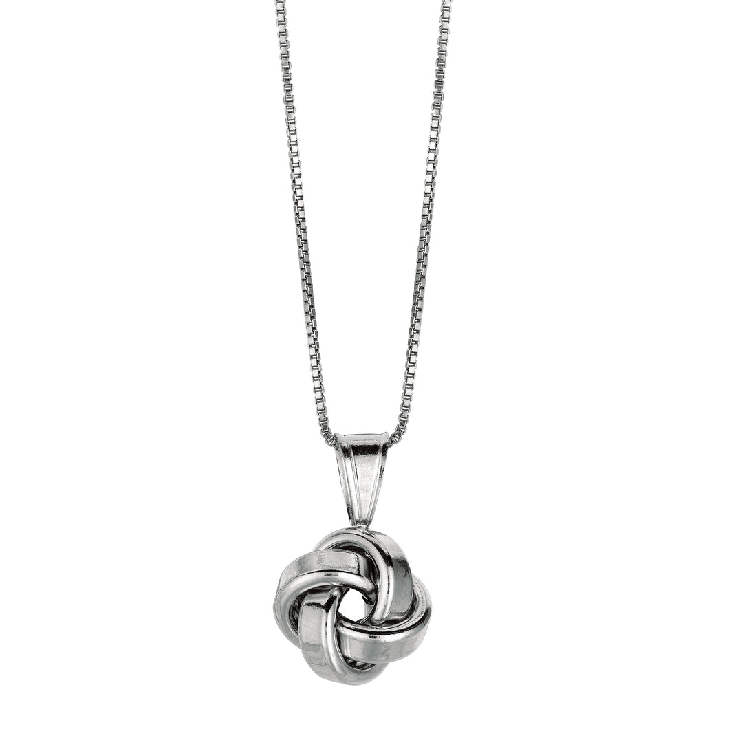 Silver Polished Love Knot Necklace