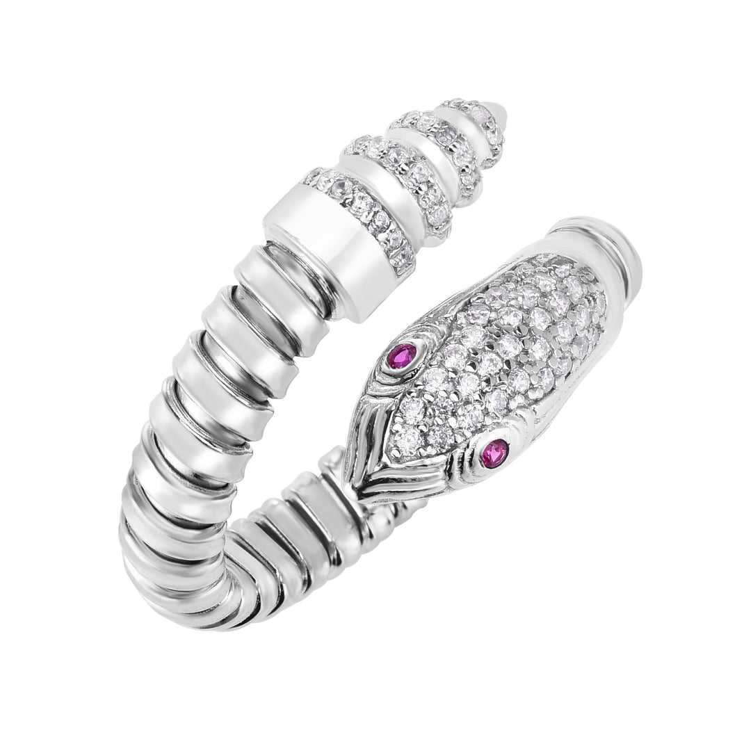 Silver Serpente Tubogas Python Bypass Ring