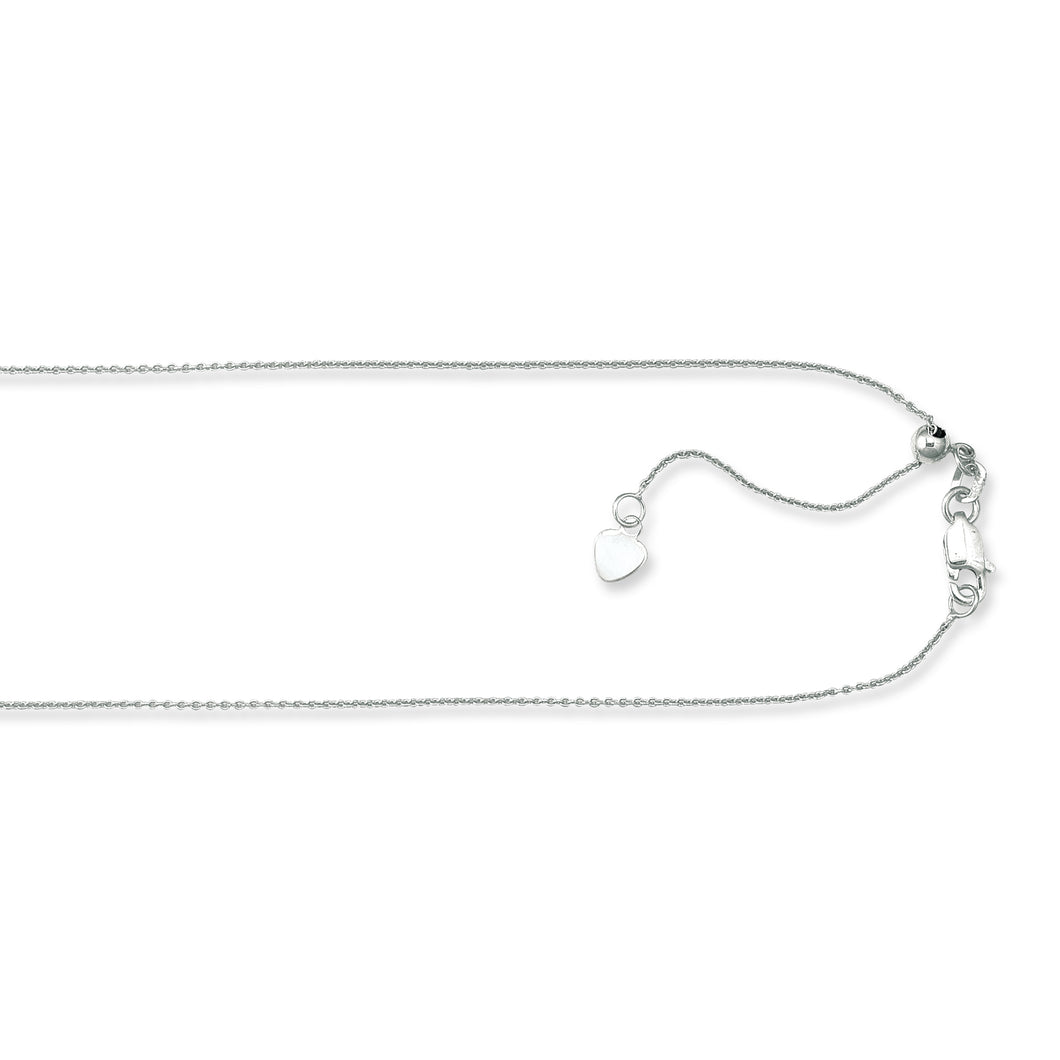 Silver 1.1mm Adjustable Cable Chain