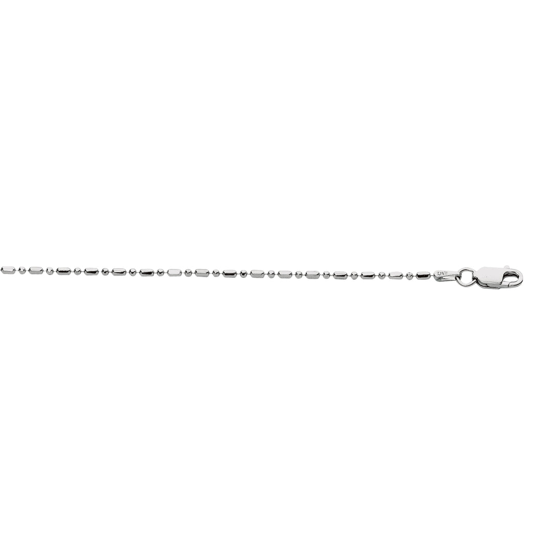 Silver 1.5mm Diamond Cut Bead Chain