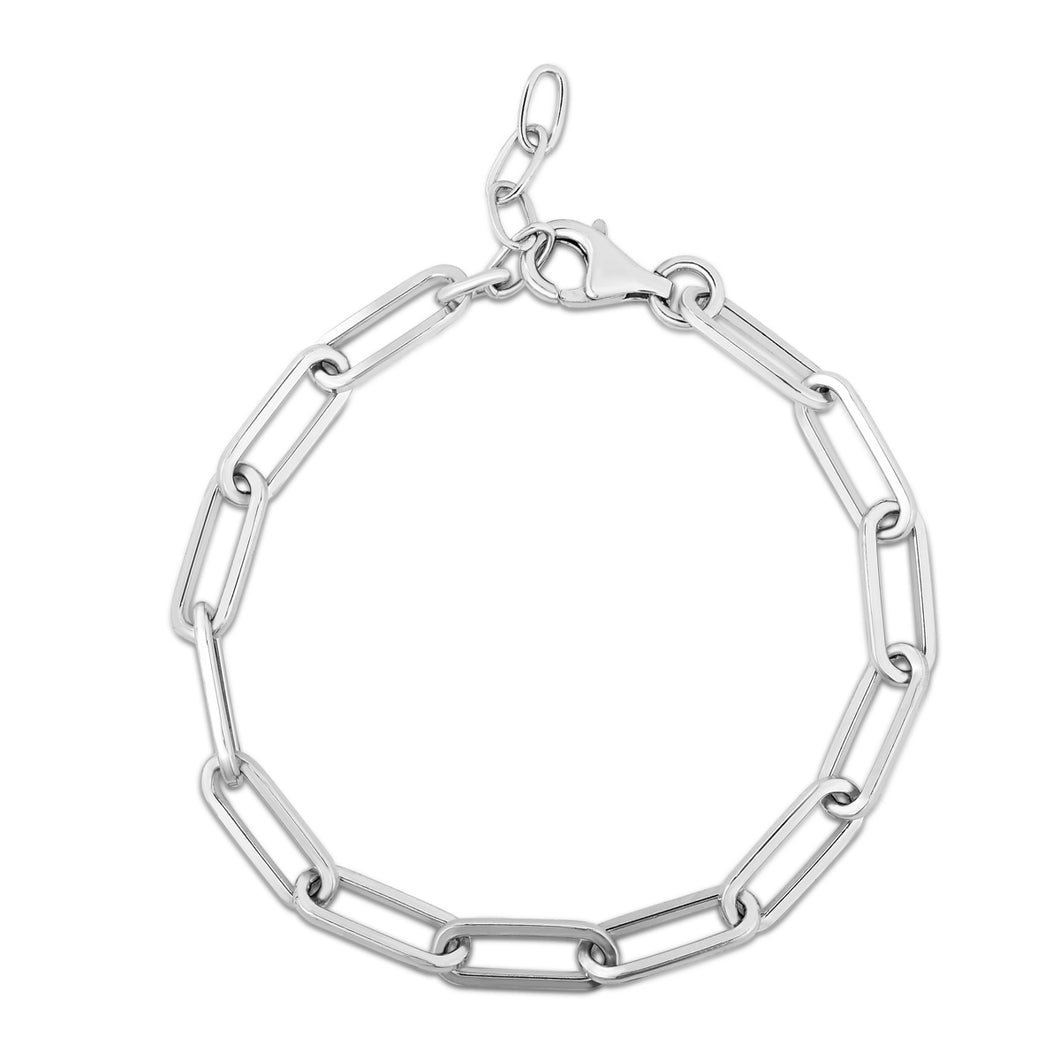 Silver Squared Paperclip Link 38 Necklace