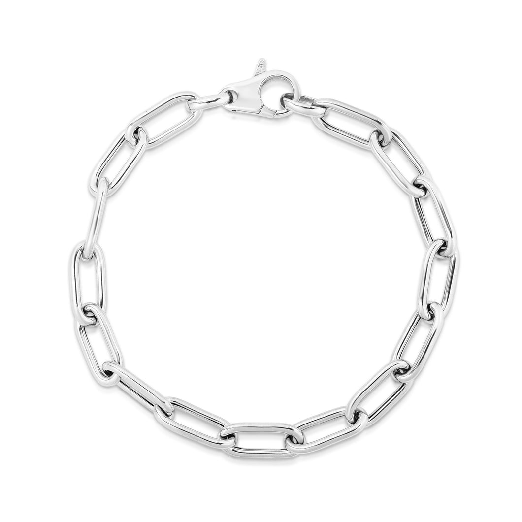 Silver Rounded Paperclip Link 38 Necklace