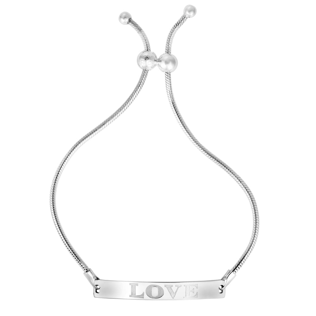 Sterling Silver Love Bar Friendship Bracelet