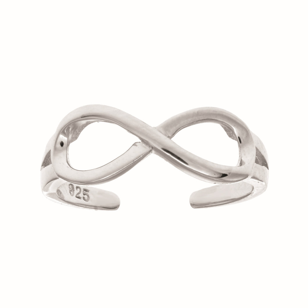 Silver Polished Infinity Toe Ring