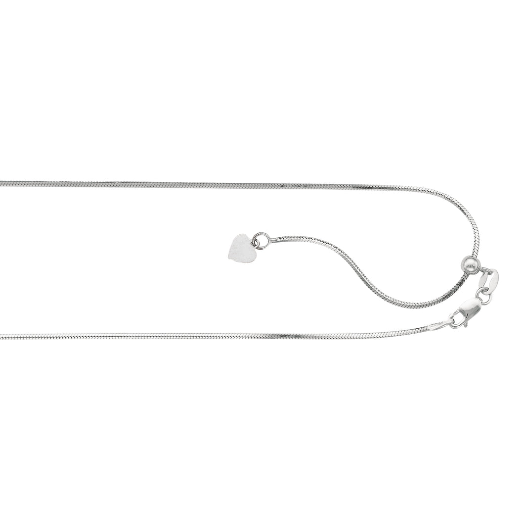 Silver .8mm Adjustable Snake Chain