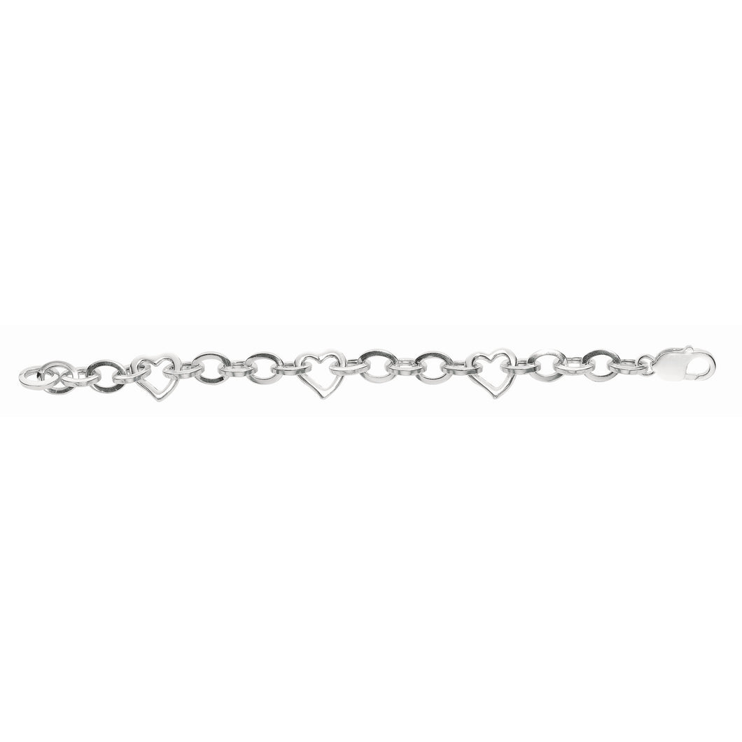 Silver Heart Link Bracelet