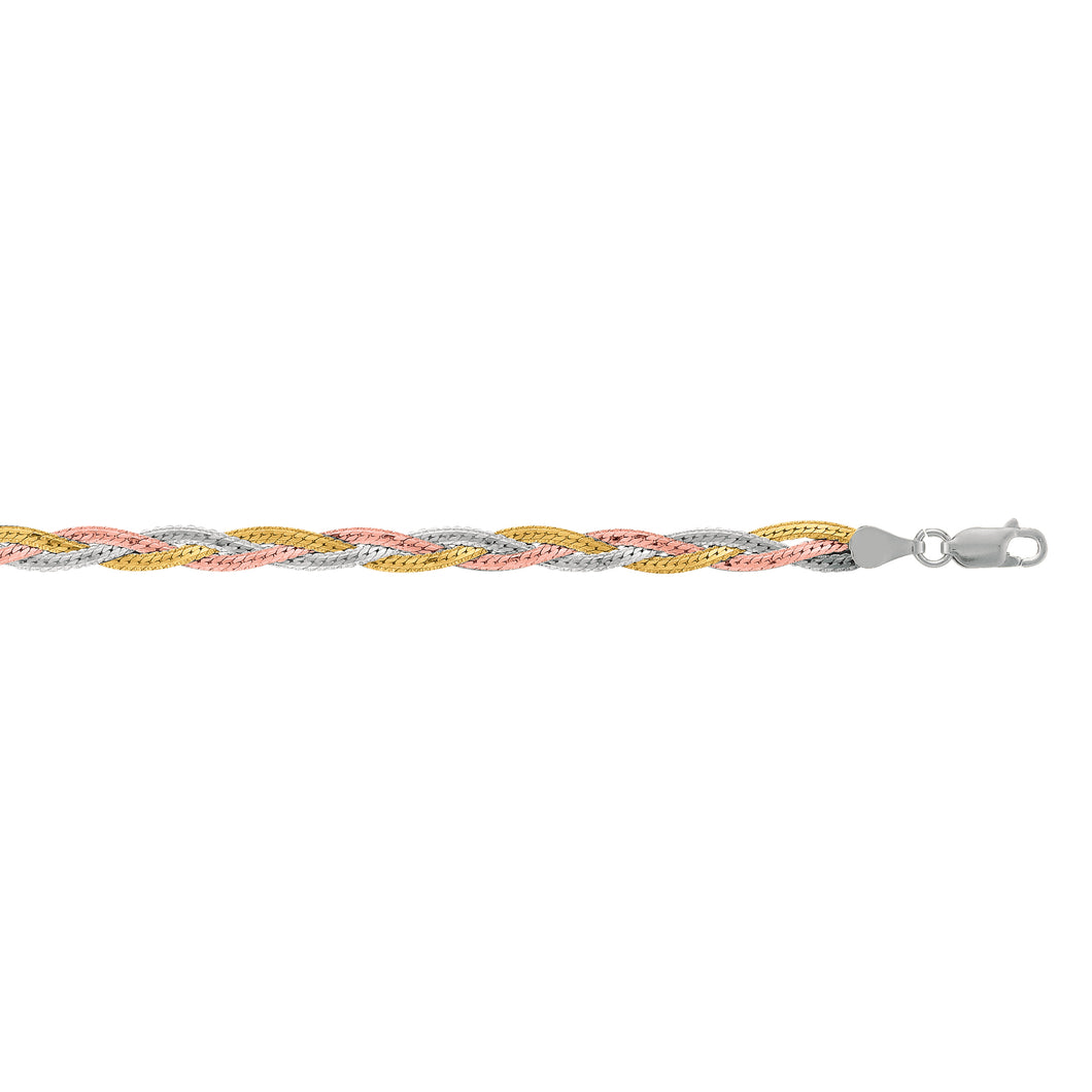Silver Tri-color Woven Anklet