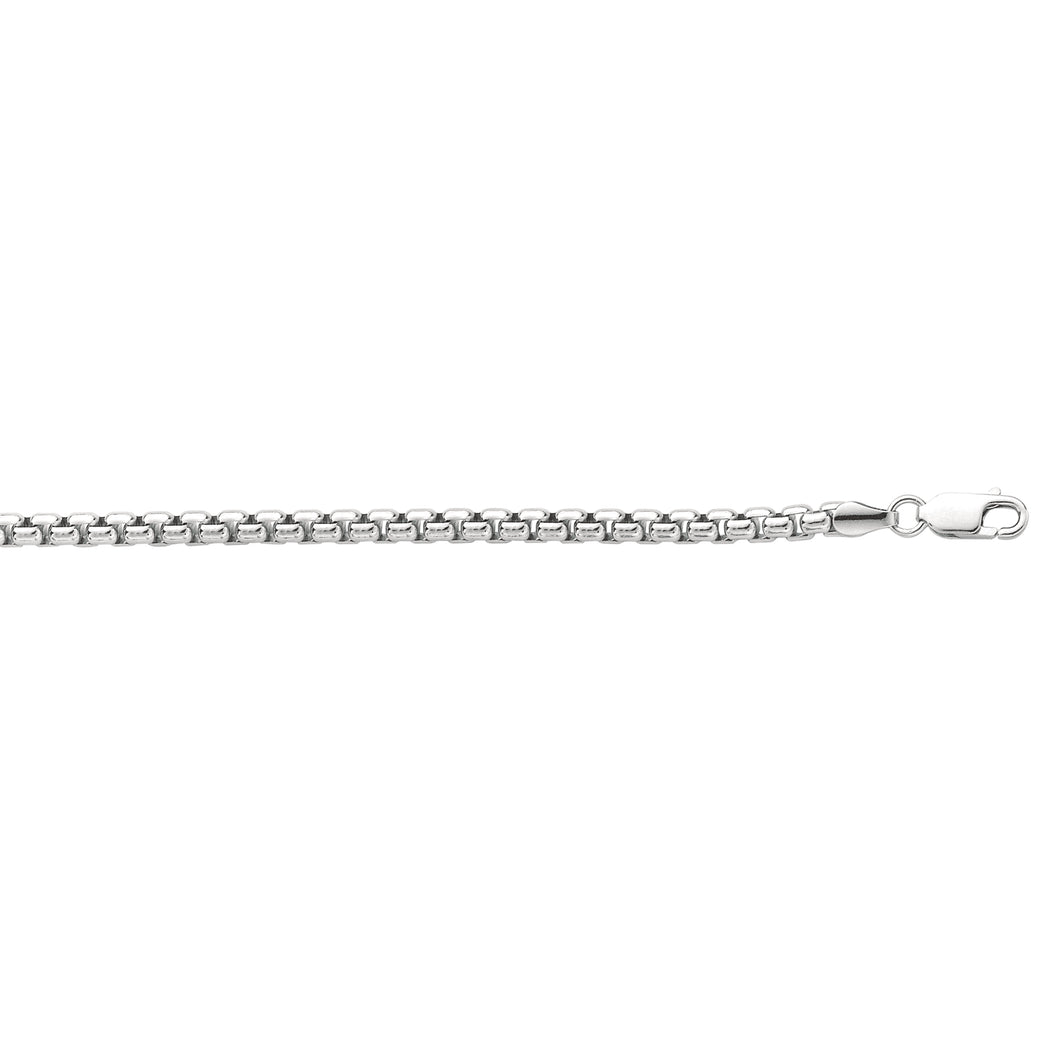 Silver 3.6mm Round Box Chain