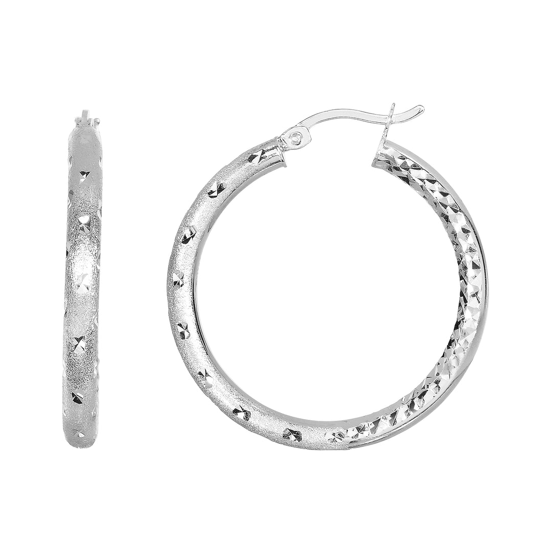 Silver Star Medium Hoop Earring