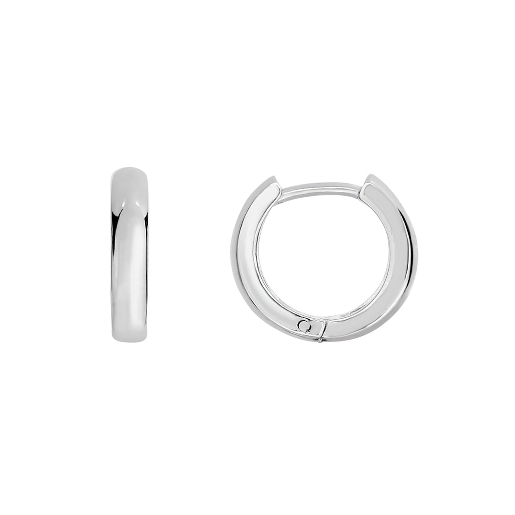 Silver 4x14mm Huggie Earring