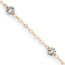 Load image into Gallery viewer, 14K Two-tone Oval Chain with Wavy Circles 9in Plus 1in Ext Anklet
