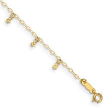 Load image into Gallery viewer, 14K Oval Chain Diamond Cut Dots 9in plus 1in Ext Anklet
