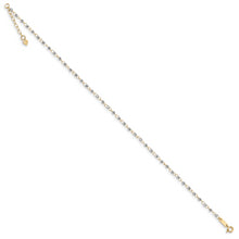 Load image into Gallery viewer, 14K Two-tone Circle Chain with Mirror Beads 9in Plus 1in Ext. Anklet
