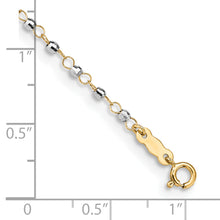 Load image into Gallery viewer, 14K Two-tone Circle Chain with Mirror Beads 9in Plus 1in Ext. Anklet
