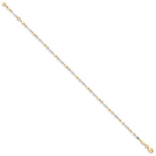 Load image into Gallery viewer, 14K Two-Tone Polished 9in Plus 1in ext. Anklet
