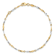 Load image into Gallery viewer, 14K Two-Tone Polished 9in Plus 1in ext. Anklet
