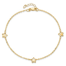 Load image into Gallery viewer, 14K Polished Star 9in Plus 1in ext Anklet
