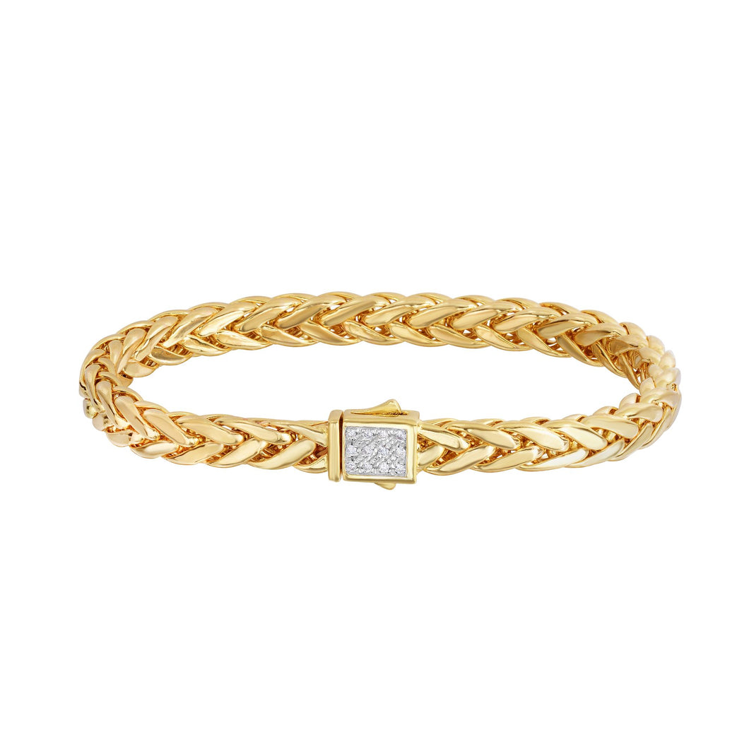 14K Gold .12ct. Dia Woven Bracelet