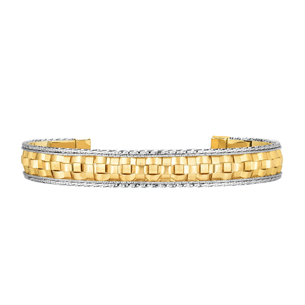 14K Gold Woven Bangle