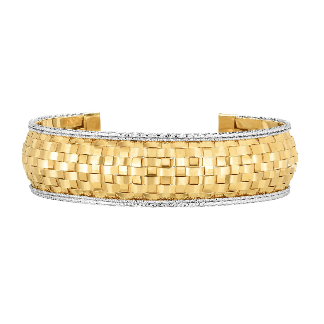 14K Gold Woven Bangle
