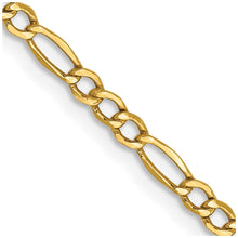 Load image into Gallery viewer, 14k 2.5mm Semi-Solid Figaro Chain
