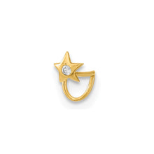 Load image into Gallery viewer, 14K 22 Gauge Star with CZ Nose Ring Body Jewelry
