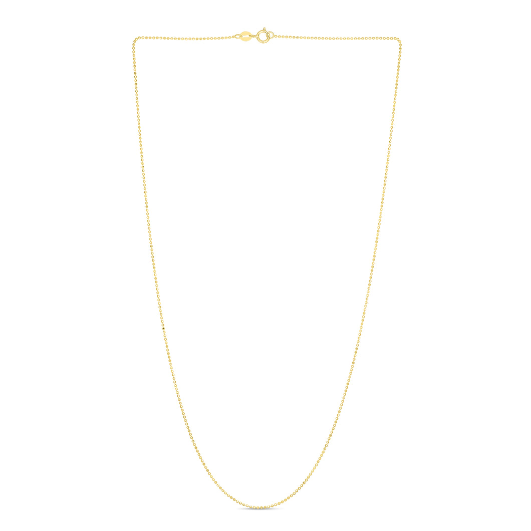 14K Gold 0.9mm Diamond Cut Bead Chain