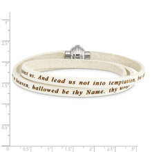 Load image into Gallery viewer, Stainless Steel Lord&#39;s Prayer White Leather Wrap 23.5 Inch Bracelet
