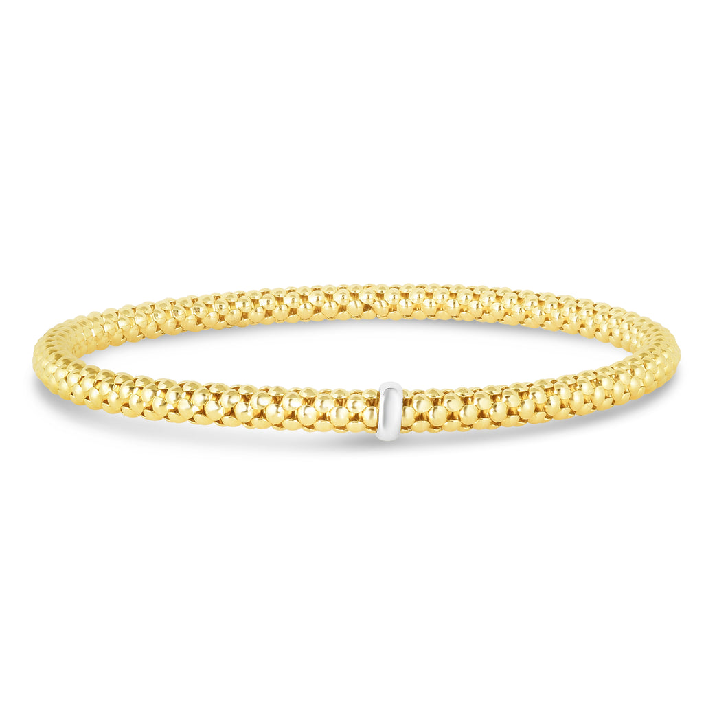 14K Gold Popcorn Stretch 4mm Bracelet