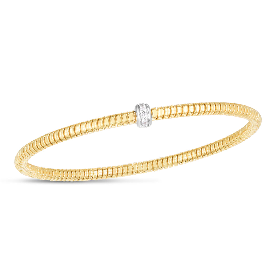 14K Stretch Tubogas Diamond Bracelet