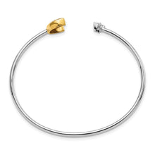Load image into Gallery viewer, 14k Two-tone Moon w/Star Diamond Cuff Bangle
