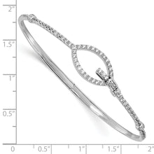 Load image into Gallery viewer, 14k White Gold Polished Diamond Oval Buckle Hinged Bangle
