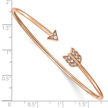 Load image into Gallery viewer, 14k Rose Gold Diamond Arrow Cuff Bangle
