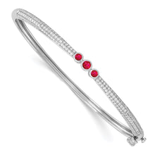 Load image into Gallery viewer, 14k White Gold Ruby and Diamond Bangle
