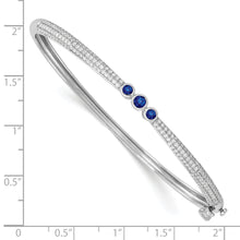 Load image into Gallery viewer, 14k White Gold Sapphire and Diamond Bangle
