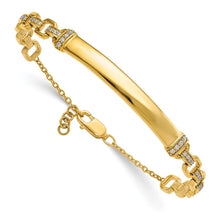 Load image into Gallery viewer, 14k Diamond ID Bracelet
