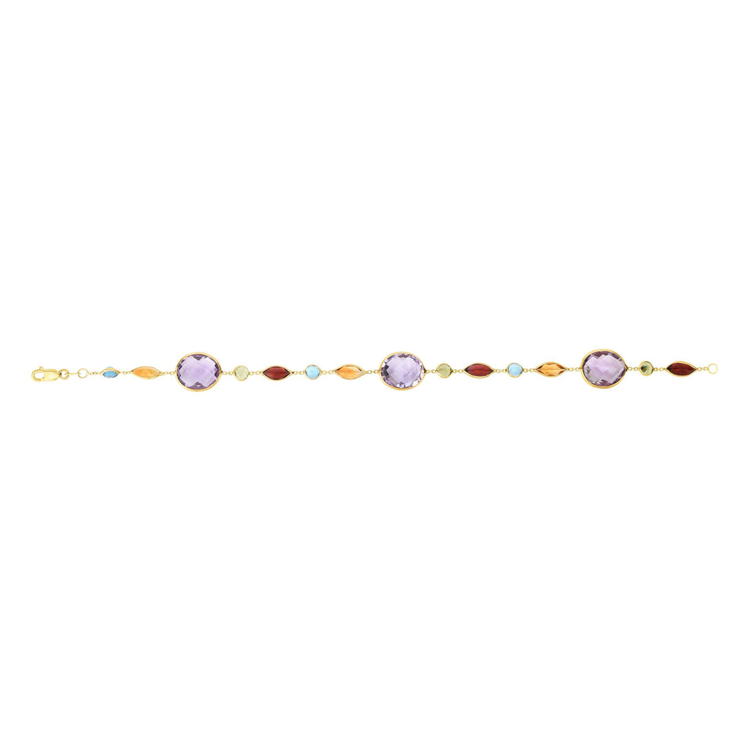 14K Gold Amethyst Bracelet