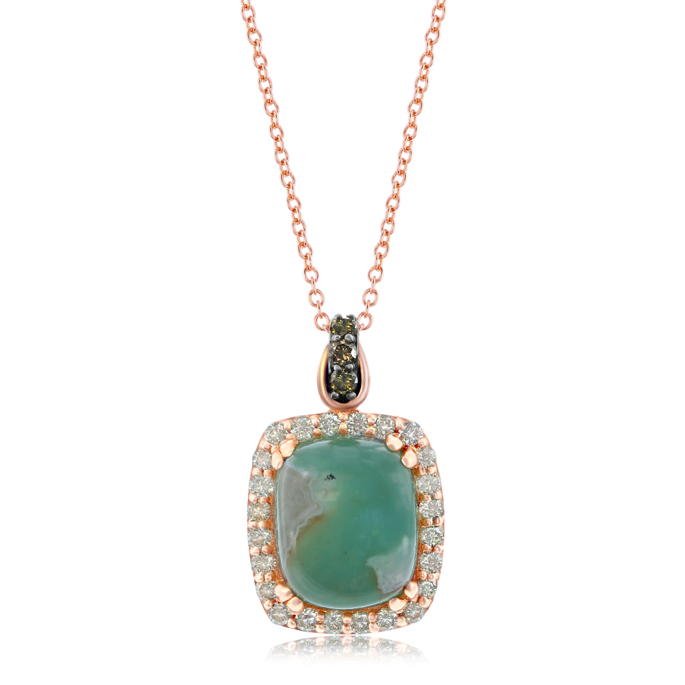 Le Vian Creme Brulee� Pendant featuring 6 cts. Aquaprase Candy, 1/15 cts. Chocolate Diamonds�, 1/2 cts. Nude Diamonds set in 14K Strawberry Gold�