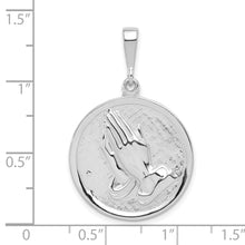 Load image into Gallery viewer, 14k White Gold Praying Hands &amp; Serenity Prayer Pendant
