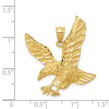 Load image into Gallery viewer, 14k Satin Diamond-cut Eagle Pendant
