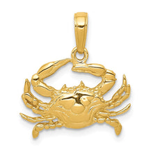 Load image into Gallery viewer, 10k Blue Crab Pendant
