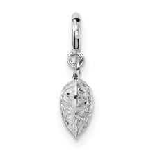 Load image into Gallery viewer, 14K White Gold Diamond-cut Heart Spring Ring Charm Pendant

