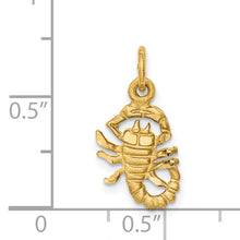 Load image into Gallery viewer, 14k Satin Diamond-cut Scorpio Zodiac Charm
