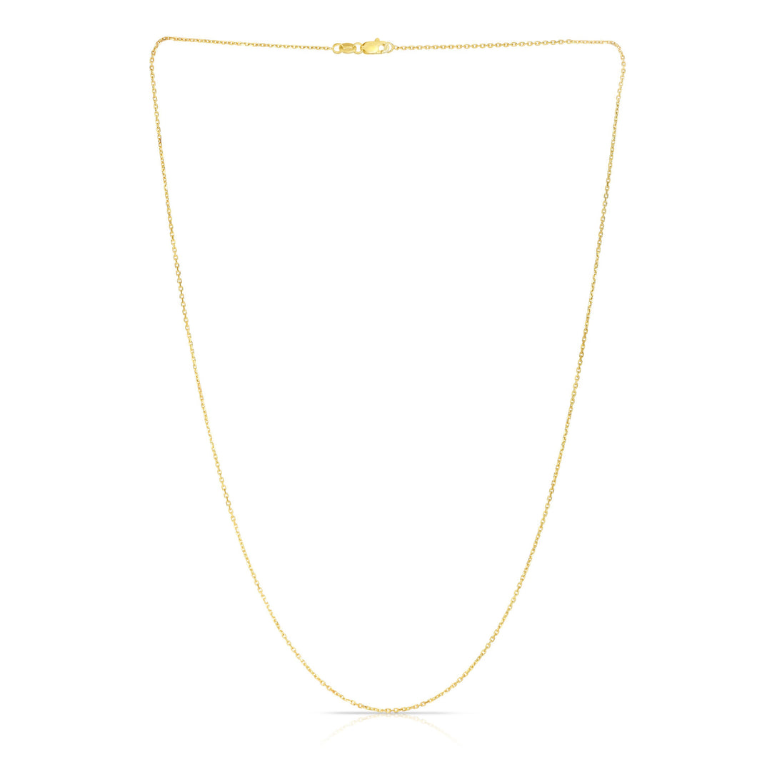 14K Gold 0.87mm Diamond Cut Cable Chain